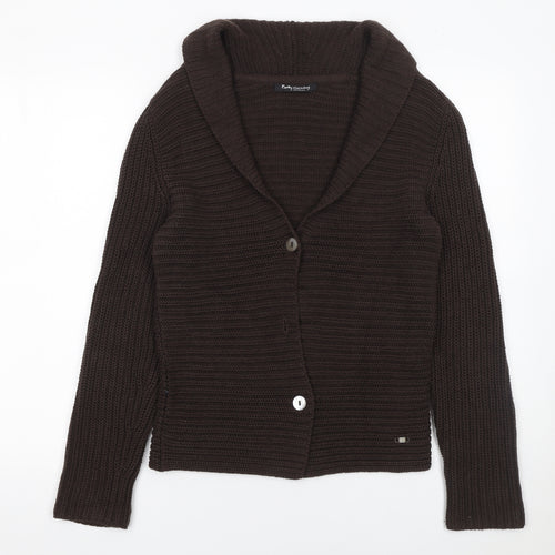 Betty Barclay Women Brown Knit Long Sleeve Cardigan Size 10
