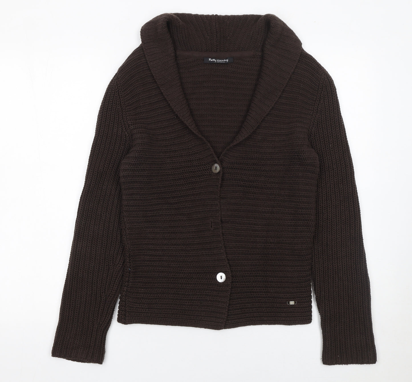 Betty Barclay Women Brown Knit Long Sleeve Cardigan Size 10