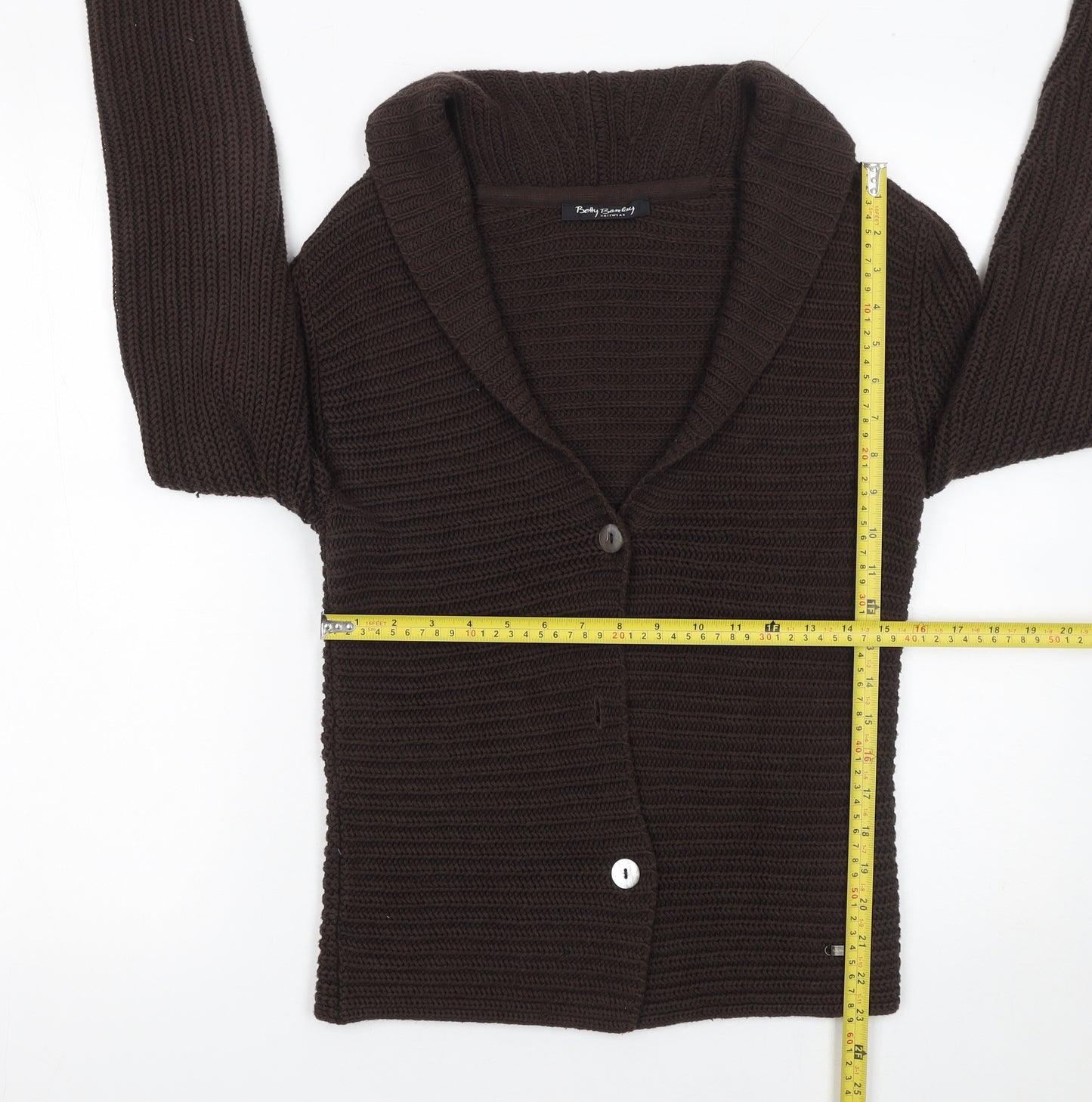Betty Barclay Women Brown Knit Long Sleeve Cardigan Size 10