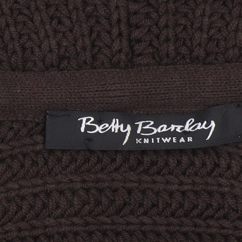 Betty Barclay Women Brown Knit Long Sleeve Cardigan Size 10