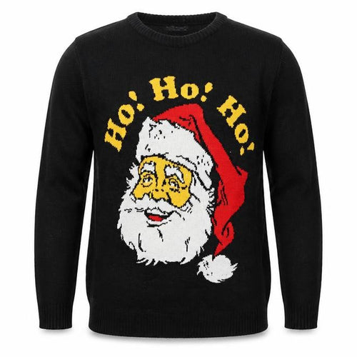 Elizabeth Alexandra London Men's Black XL Christmas Santa Pullover Jumper