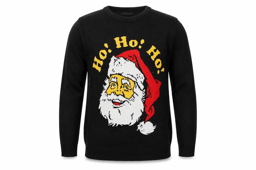 Elizabeth Alexandra London Men's Black XL Christmas Santa Pullover Jumper