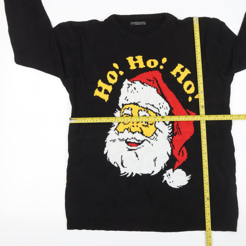 Elizabeth Alexandra London Men's Black XL Christmas Santa Pullover Jumper