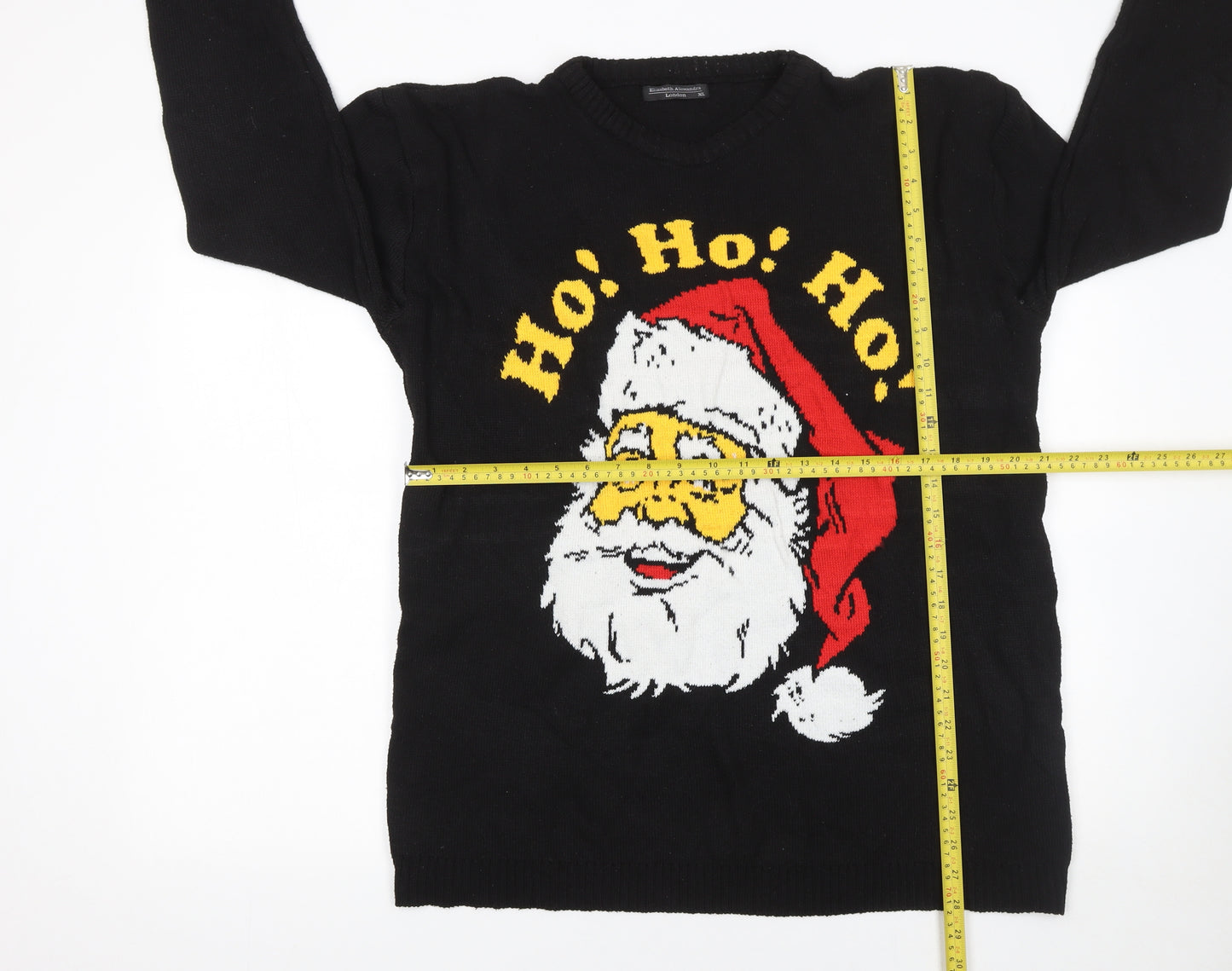 Elizabeth Alexandra London Men's Black XL Christmas Santa Pullover Jumper