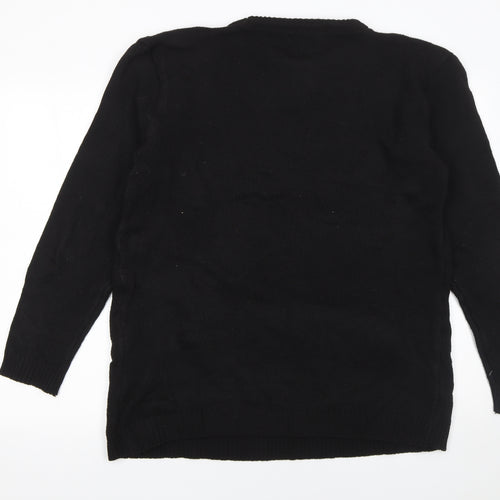 Elizabeth Alexandra London Men's Black XL Christmas Santa Pullover Jumper