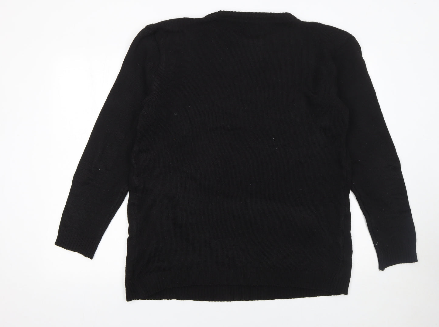 Elizabeth Alexandra London Men's Black XL Christmas Santa Pullover Jumper