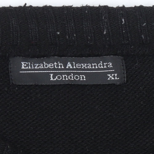 Elizabeth Alexandra London Men's Black XL Christmas Santa Pullover Jumper