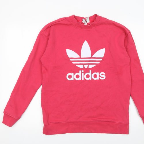 Adidas Women's Pink Crew Neck Pullover Sweatshirt UK 8