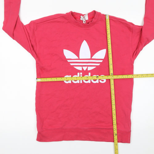 Adidas Women's Pink Crew Neck Pullover Sweatshirt UK 8