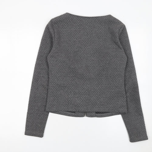 Vila Women Grey Knit Zip Basic Jacket Size S