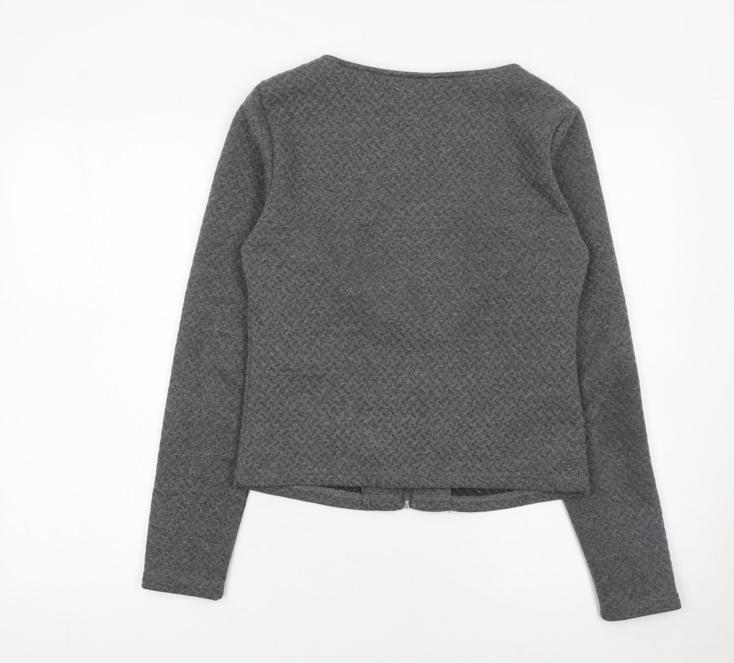 Vila Women Grey Knit Zip Basic Jacket Size S