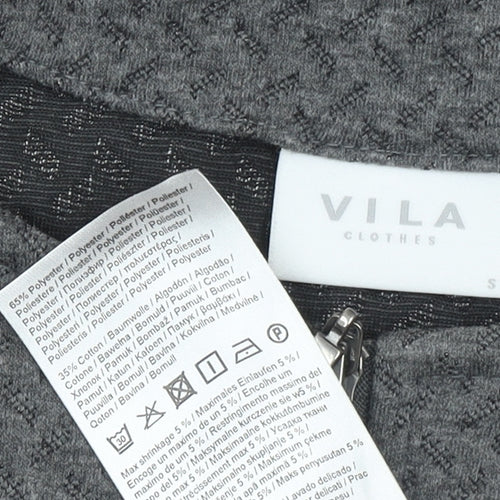Vila Women Grey Knit Zip Basic Jacket Size S