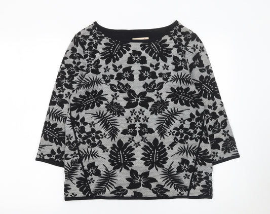 Marks and Spencer Women’s Grey Floral Pullover Jumper Size 12