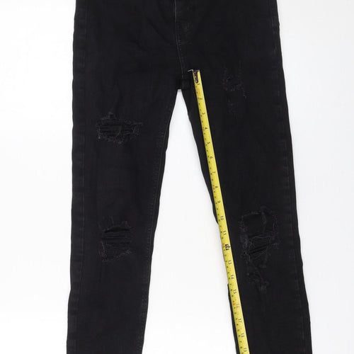 Bershka Women's Black Skinny Distressed Jeans Size 10