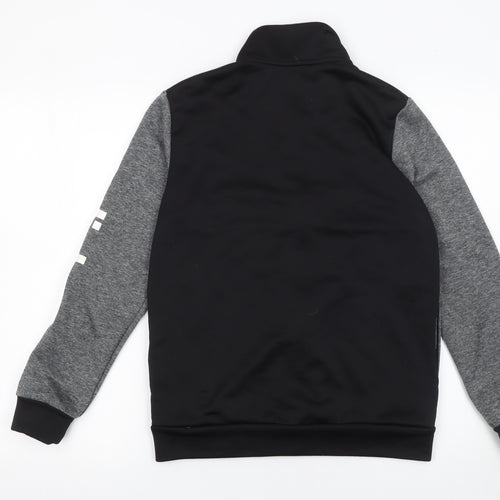 Adidas Boys Grey & Black Track Jacket Size 13-14Y Full Zip Activewear
