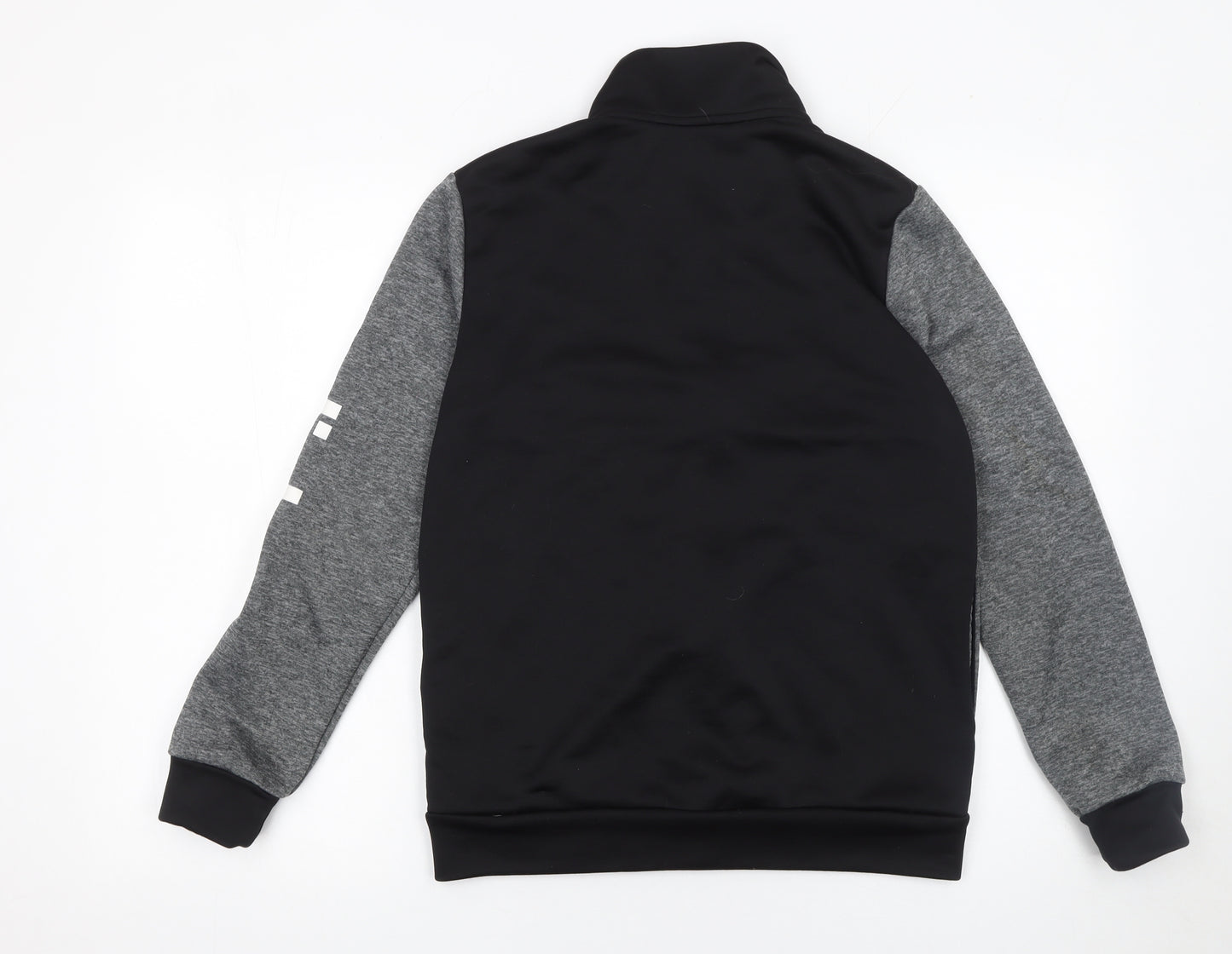 Adidas Boys Grey & Black Track Jacket Size 13-14Y Full Zip Activewear