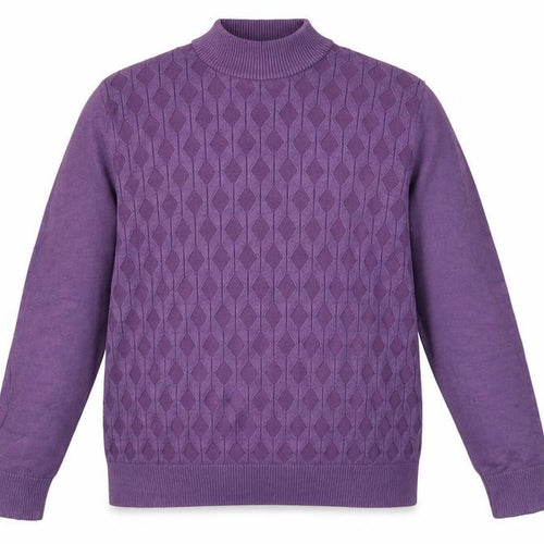 Castle of Ireland Women's Purple Mock Neck Knit Jumper Size L