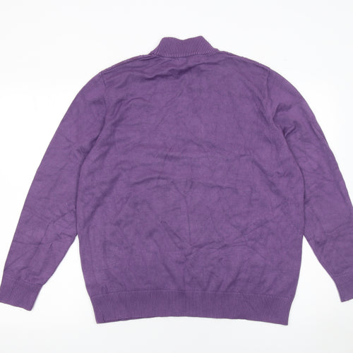 Castle of Ireland Women's Purple Mock Neck Knit Jumper Size L