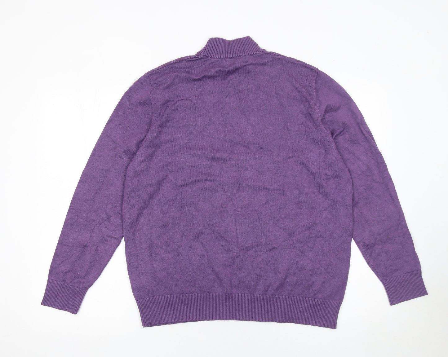 Castle of Ireland Women's Purple Mock Neck Knit Jumper Size L
