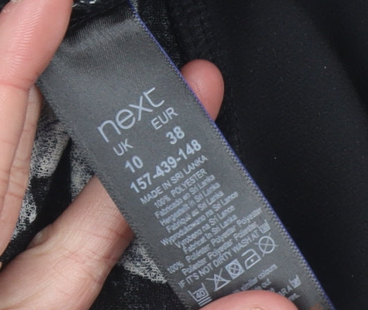 Next Women’s Black Floral Sleeveless Tunic Blouse Size 10