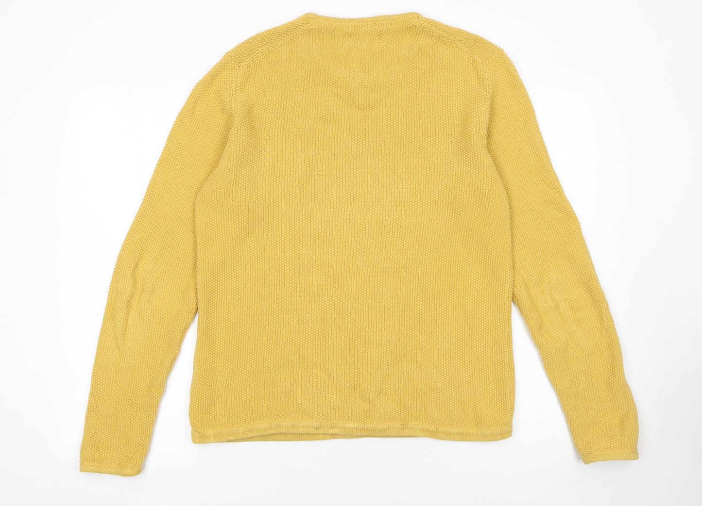 Only & Sons Men's Yellow Cotton Knit Jumper M Crew Neck Pullover