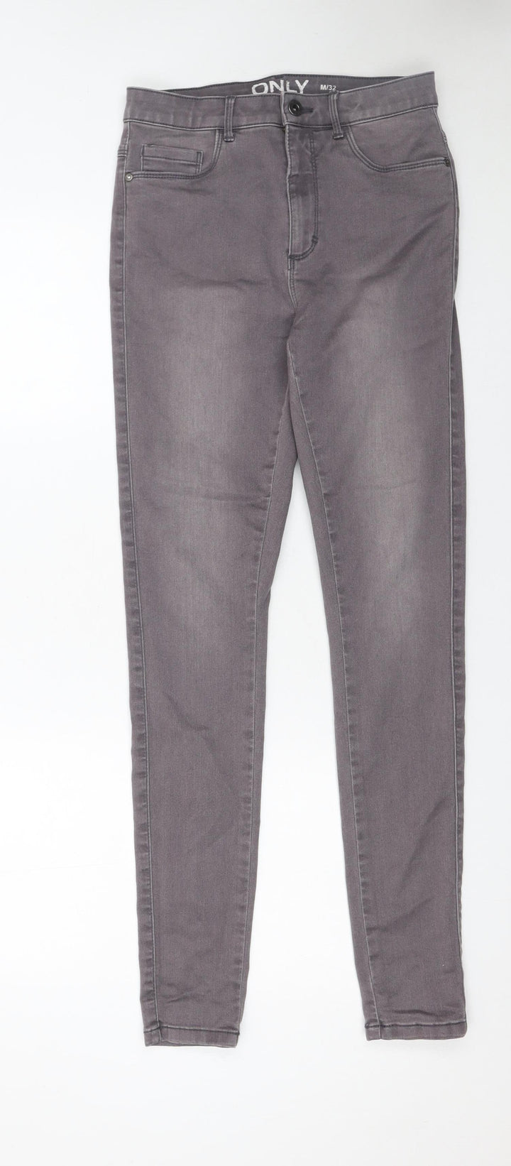 ONLY Women Grey Skinny Jeans M/32 Cotton Blend Stretch Denim
