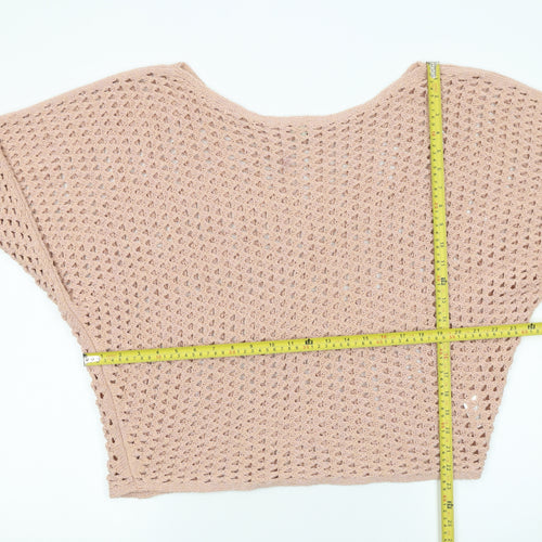 River Island Women’s Beige Open Knit Pullover Jumper UK 14