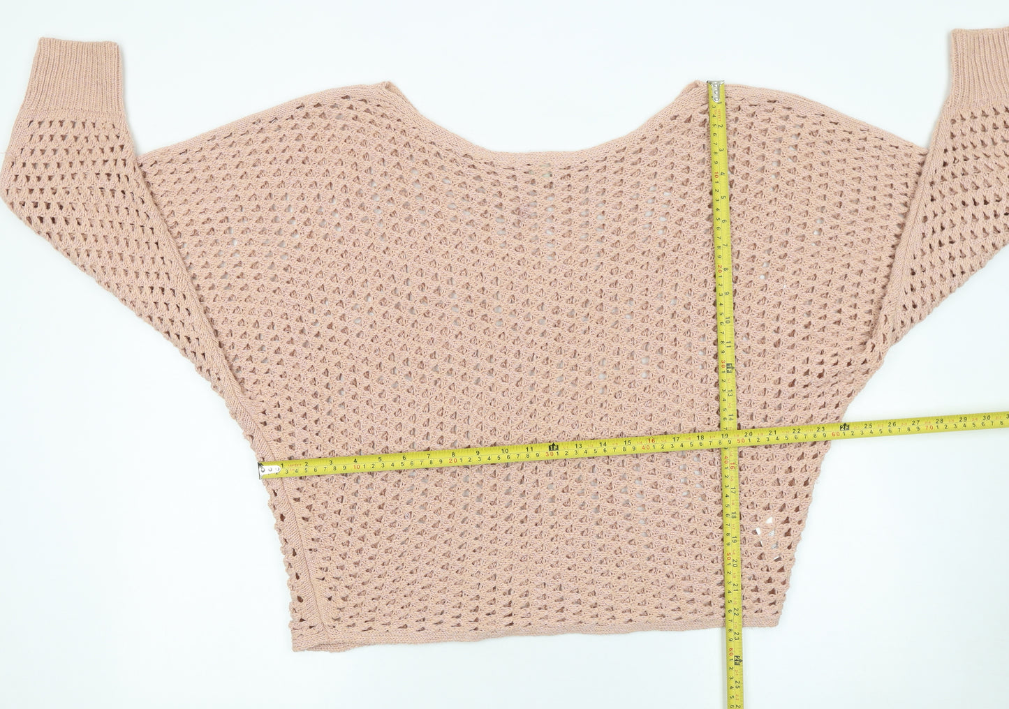 River Island Women’s Beige Open Knit Pullover Jumper UK 14