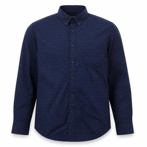 Dunnes Stores Men's Blue Polka Dot Cotton Regular Fit XL Shirt