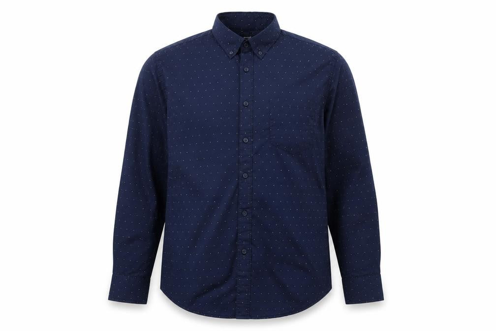 Dunnes Stores Men's Blue Polka Dot Cotton Regular Fit XL Shirt