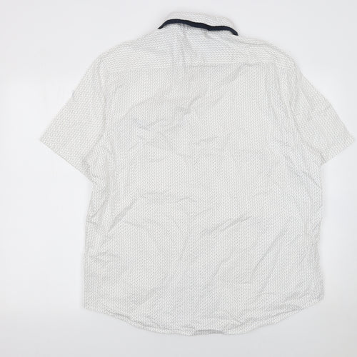 Dunnes Stores Men's White Short Sleeve Regular Fit Cotton Shirt XL