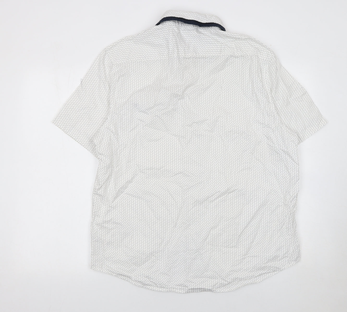 Dunnes Stores Men's White Short Sleeve Regular Fit Cotton Shirt XL