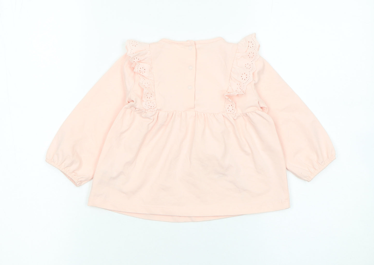 Next Baby Pink Floral Embroidered Long Sleeve Tunic Blouse 9-12 Months