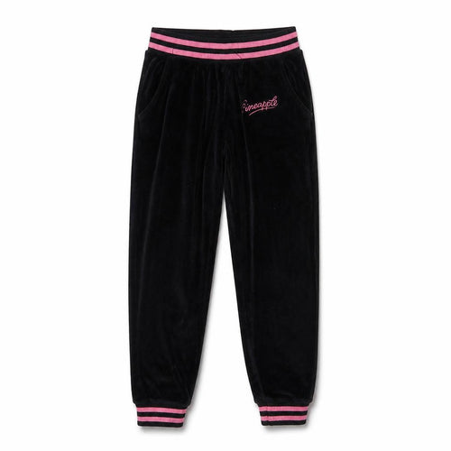Pineapple Girls Black Velour Jogger Trousers 8-9 Years Elastic Waist Dancewear