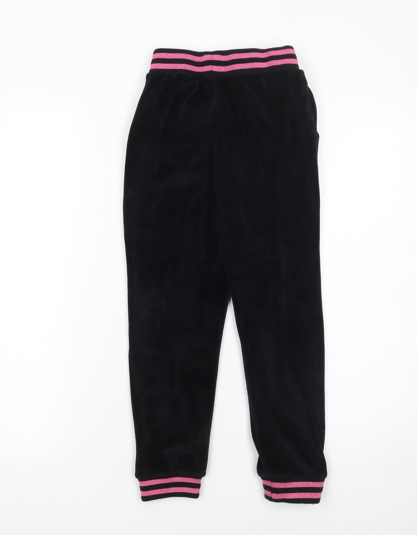 Pineapple Girls Black Velour Jogger Trousers 8-9 Years Elastic Waist Dancewear