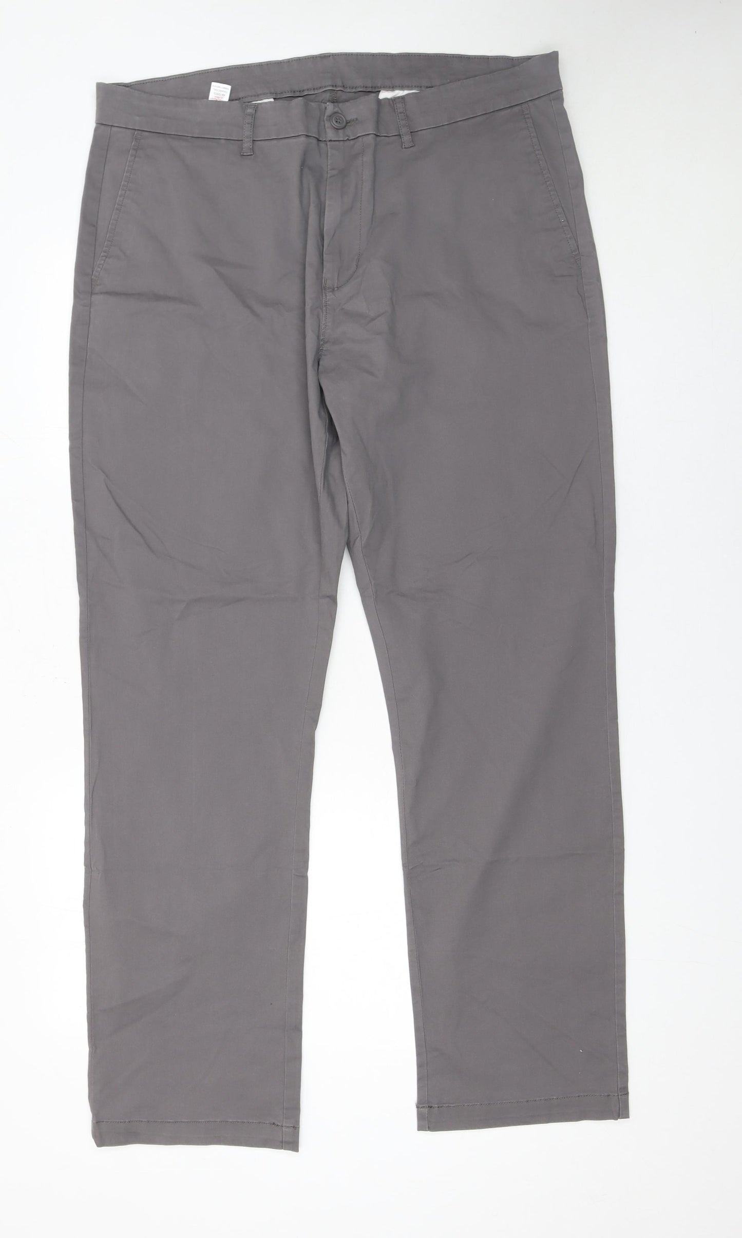 Dunnes Stores Men’s Grey Regular Fit Chino Trousers 38W 32L