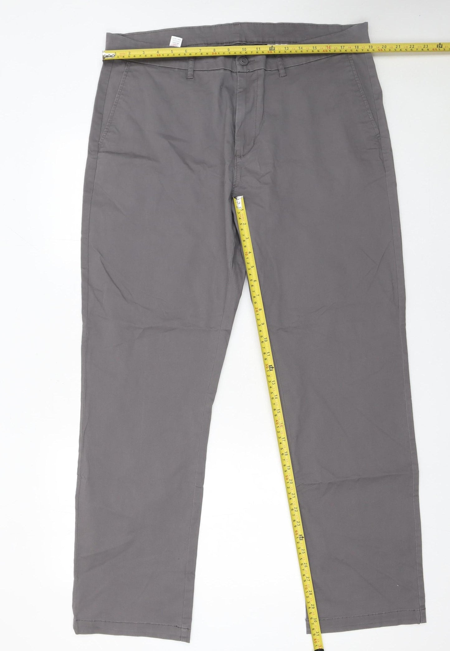 Dunnes Stores Men’s Grey Regular Fit Chino Trousers 38W 32L