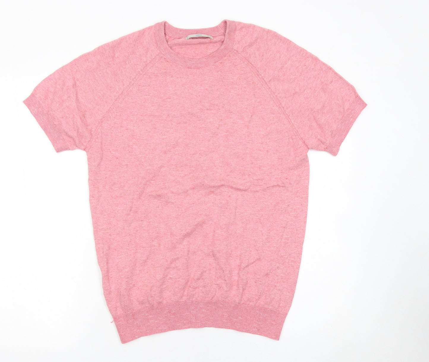 MNG Women Pink Short Sleeve Crew Neck Pullover Jumper Size 12