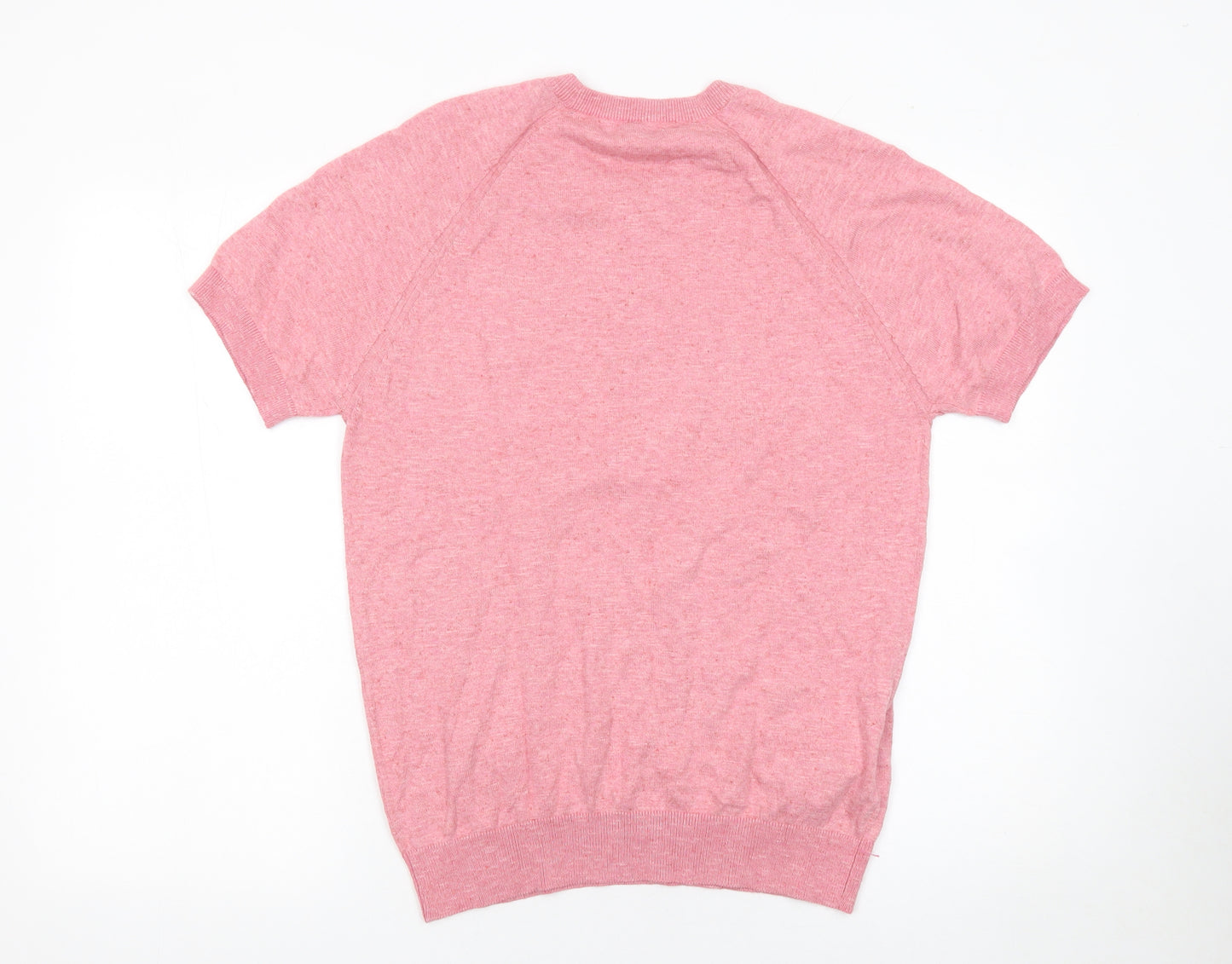 MNG Women Pink Short Sleeve Crew Neck Pullover Jumper Size 12