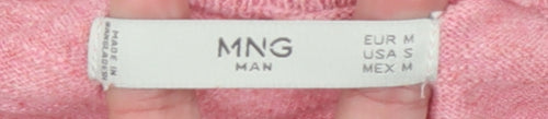 MNG Women Pink Short Sleeve Crew Neck Pullover Jumper Size 12