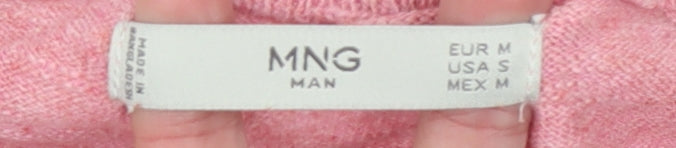 MNG Women Pink Short Sleeve Crew Neck Pullover Jumper Size 12