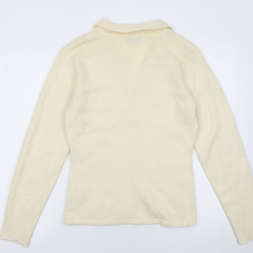 Berkertex Women Vanilla Embroidered Wool Angora Cardigan Size 10-12