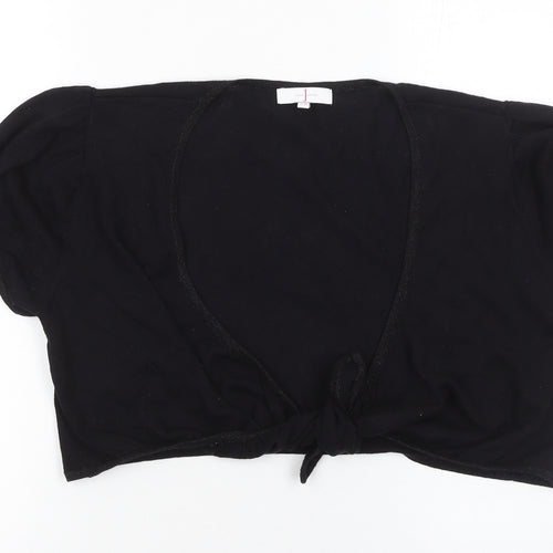 Jasper Conran Women's Black Cotton Shrug Size 14 V-Neck