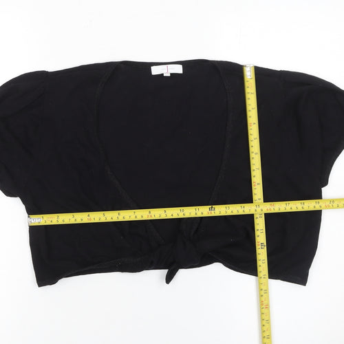 Jasper Conran Women's Black Cotton Shrug Size 14 V-Neck