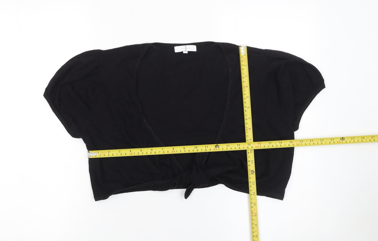 Jasper Conran Women's Black Cotton Shrug Size 14 V-Neck