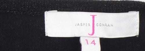 Jasper Conran Women's Black Cotton Shrug Size 14 V-Neck