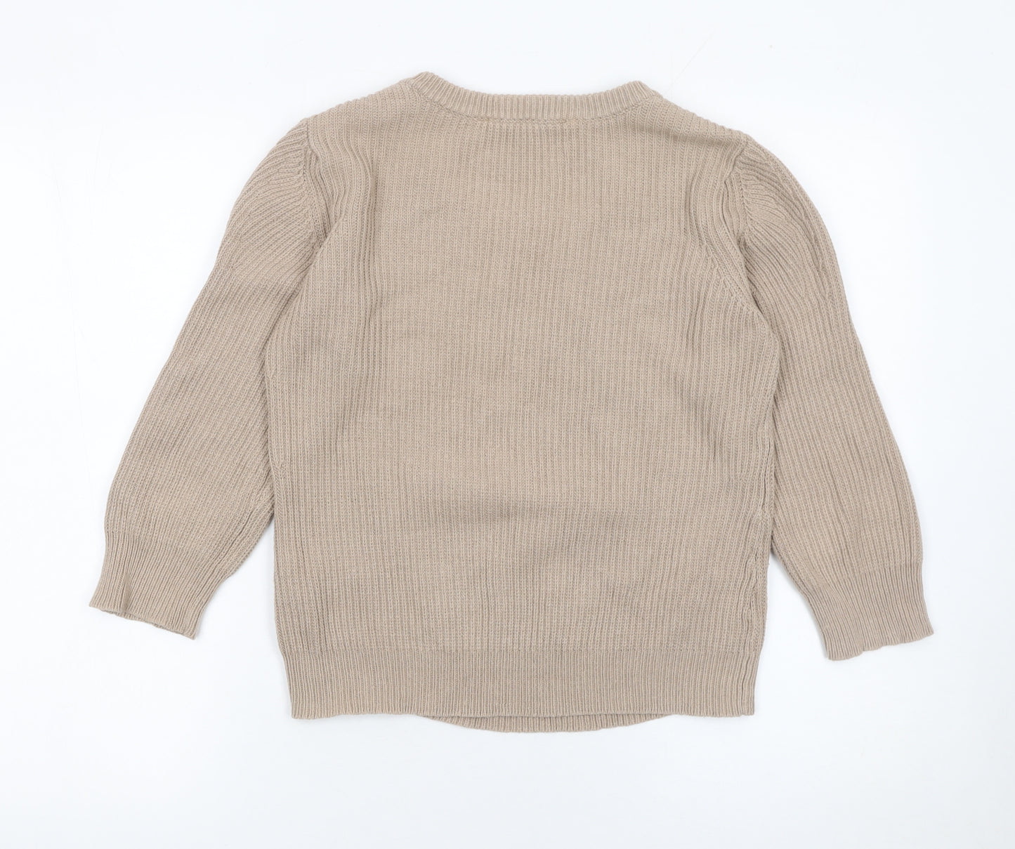 Betty Jackson Black Women’s Beige Cable-Knit Jumper Size 14