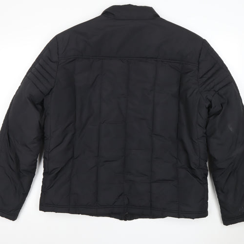 Kenneth Cole Reaction Men's Black L Puffer Jacket Winter Polyester Zip