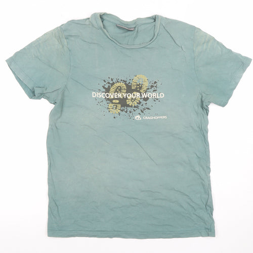 Craghoppers Men's Green Graphic Outdoor Cotton T-Shirt Size S
