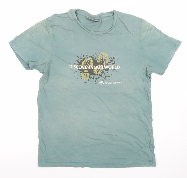 Craghoppers Men's Green Graphic Outdoor Cotton T-Shirt Size S